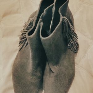 Olive Tassle Ankle Booties